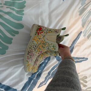Anthropologie Multicolor Floral Ankle Boots